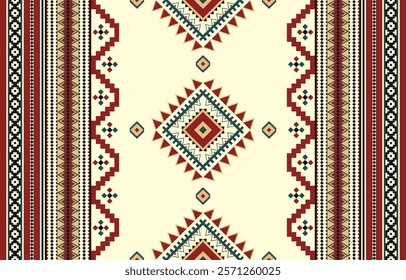 Bohemian ethnic seamless pattern,Vector illustration of Traditional geometric design for textiles and fabric printing,Tribal textile wallpaper. Vintage Aztec,Mexican,Navajo style,Embroidery.