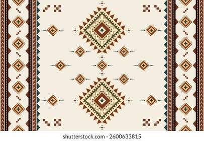 Bohemian ethnic seamless pattern,Vector illustration of Traditional geometric design for textiles and fabric printing,Tribal textile wallpaper. Vintage Aztec,Mexican,Navajo style,Embroidery.