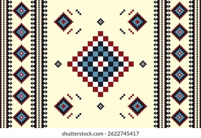 Patrón bohemio, Ilustración vectorial de patrón geométrico o étnico sin fisuras diseño tradicional para telas, Fondo de pantalla, alfombra, batik, textil, fundas de almohada