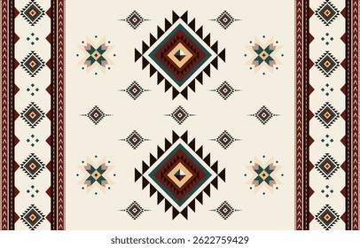 Patrón bohemio, Ilustración vectorial de patrón geométrico o étnico sin fisuras diseño tradicional para telas, Fondo de pantalla, alfombra, batik, textil, fundas de almohada