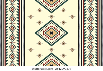 Bohemian ethnic seamless pattern,Vector illustration of Traditional geometric design for textiles and fabric printing,Tribal textile wallpaper. Vintage Aztec,Mexican,Navajo style,Embroidery.