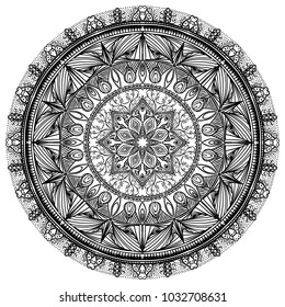Bohemian floral pattern, decorative mandala Indian style, vector wallpaper.