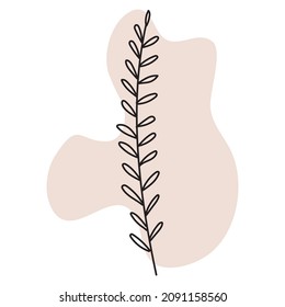 Bohemian Flowers Shapes Color Pallet Vector Illustration Splash Abstract Object Branch