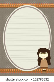 Bohemian girl writing paper / letter paper
