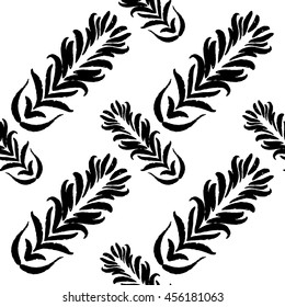 bohemian graphic pattern hand draw elements black on white background