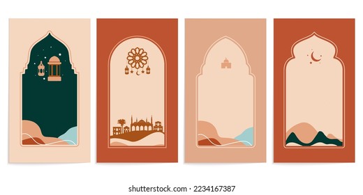 Bohemian greeting card ramadan kareem illustration