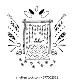 Bohemian hippie wedding arch
