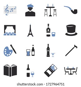 Bohemian Icons. Two Tone Flat Design. Vector Illustration.