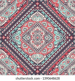 Bohemian Indian Mandala towel print. Vintage Henna tattoo style Indian medallion. Ethnic ornament could be used as shirt print, phone case print, textile, coloring book. Christmas holiday snowflake