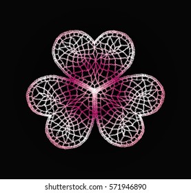 Bohemian lace  flower.  Women's jewelry handmade crochet mesh. Cloth, granny knitting folk motives