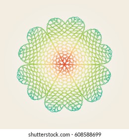 Bohemian lace flower.  Women's jewelry handmade crochet mesh. Cloth, granny knitting folk motives