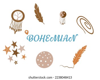 Grabado bohemio decorado con componentes bohemios