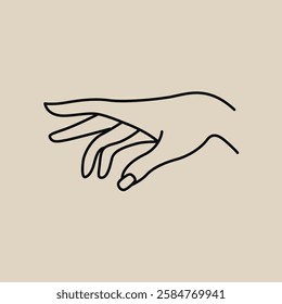 Bohemian Line Art Hand Vector Drawing - Minimalist Mystical Illustration