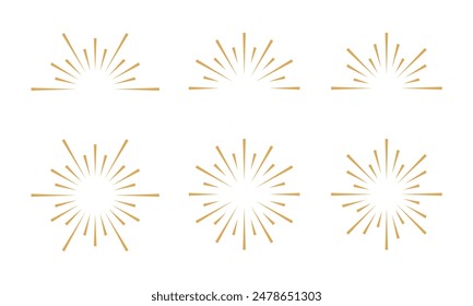 Bohemian linear logos, icons and symbols, sun, arc, window design templates, geometric abstract design elements	