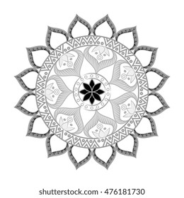 bohemian mandala ethnic vintage decorative floral pattern element vector illustration