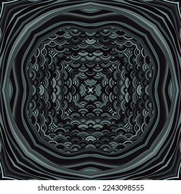 Böhmischer Mandala-Zaubervektor nahtlose Ornament. Exotisches Muster oder entCoupon-Serviettendruck. Blühendes Chakra-Motiv. Künstlerisches symmetrisches Design ethnisches Muster. Wrap Dekorationsdesign.