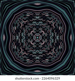 Bohemian mandala magic vector seamless ornament. Exotic scrapbook sample or decoupage napkin print. Fantastic chakra motif. Folkloric symmetrical design ethnic pattern Tribal oriental medallion rug.
