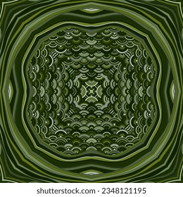 Ornamento mágico de mandala bohemiana sin fisuras. Muestra exótica de mosaico o impresión de servilleta desacoplada. Motif de chakra vintage. Patrón étnico simétrico e interminable de seda. Ornamento de papel envuelto.