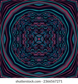 Bohemian mandala magic vector seamless ornament. Creative scrapbook sample, decoupage napkin print. Colorful chakra motif. Silk symmetrical endless ethnic pattern. Mystical abstract background.