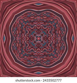 Bohemian mandala magic vector seamless ornament. Exotic scrapbook sample or decoupage napkin print. Authentic chakra motif. Silk symmetrical endless ethnic pattern. Tribal oriental medallion rug.