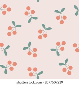 bohemian minimal cherry seamless pattern