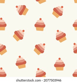 bohemian minimal cupcake seamless pattern