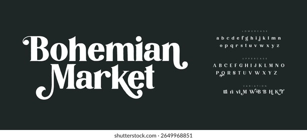 Bohemian modern stylish typography letter logo design