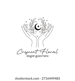Bohemian nature logo design vector