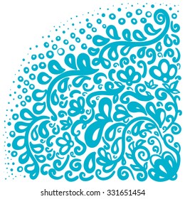 Bohemian ornament elements in blue and white colors. Can be used for wallpaper, textile and pattern fills, different surfaces, background of web site pages.