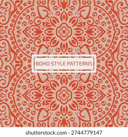 Bohemian Ornamental Seamless Pattern, Carpet Texture Design Background.