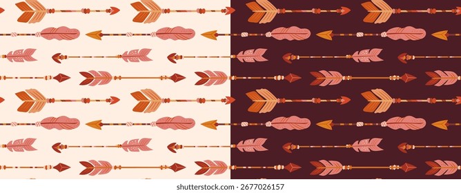 Padrão boêmio com setas desenhadas à mão