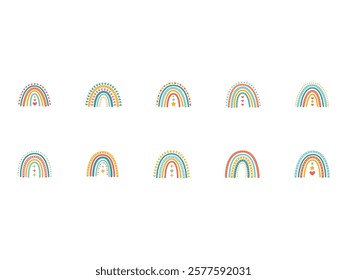 Bohemian Rainbow Decoration Element Set