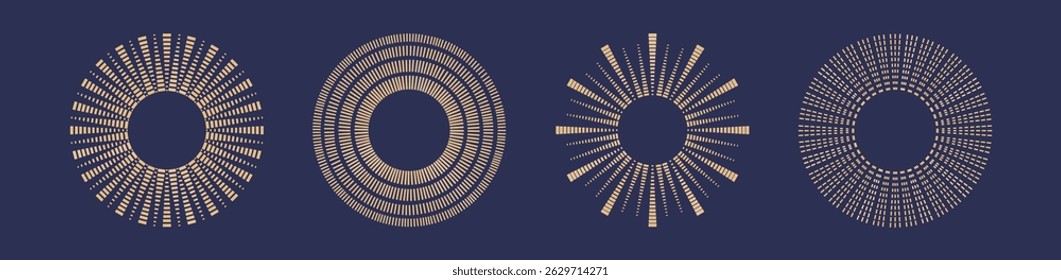 Bohemian round sun, star, sunburst, thin rays. Cute line vector icon, logo, labels, tatu, frame, badges.