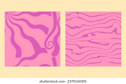 Bohemian seamless  patterns from the 70s with a psychedelic twist, groovy hippie inspired backgrounds. Cartoon style prints featuring flowers and mushrooms, glasses and  retro elements.