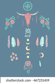 bohemian shaman vector illustration