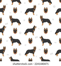 Bohemian Shepherd dog seamless pattern. Vector illustration