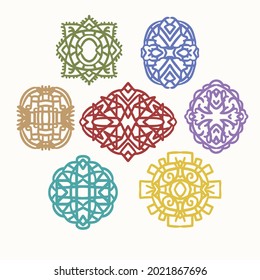 Bohemian Signs Set, Indian Mandala Signs, Vintage Lace Set, Tribal Pattern, Ornamental Lace