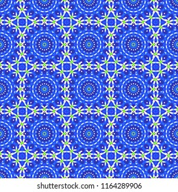 Bohemian style background in white, violet and blue colors. Vector decorative floral embroidery seamless pattern, ornament for textile, kerchief, pillow or handbag decor.