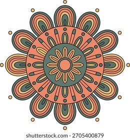 Bohemian style decorative flower vector art with unique pattern