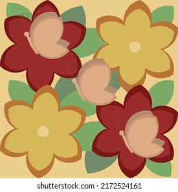 Bohemian style floral background design