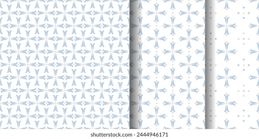 Bohemian style rustic and floral geometric pattern design pastel blue floral background for wallpaper, home decoration, textile, linen, boys nursery.