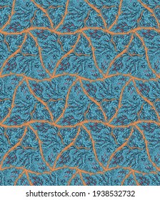 Estilo bohemio fondo vectorial sin fisuras. Colores vivos. Al estilo indio. Ornamento de batik impreso en rock.