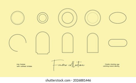Bohemian style vector frame set for brand identity, logo design