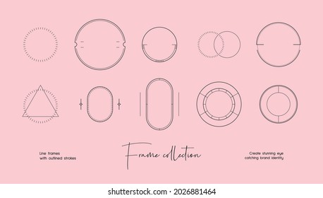 Bohemian style vector frame set for brand identity, logo design