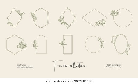 Marco vectorial de estilo bohemio para identidad de marca, diseño de logotipo