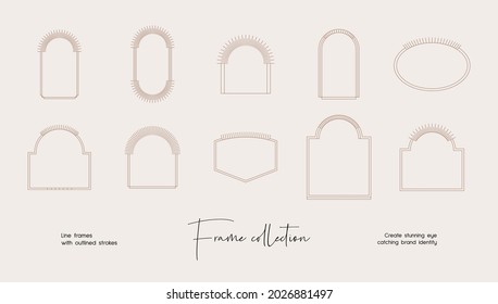 Marco vectorial de estilo bohemio para identidad de marca, diseño de logotipo