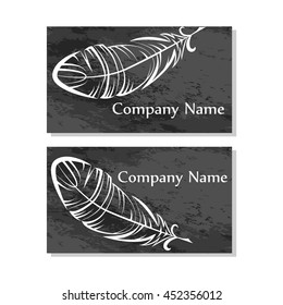 bohemian style vertical banner set with sketch dream catcher and feathers isolated vector illustration.