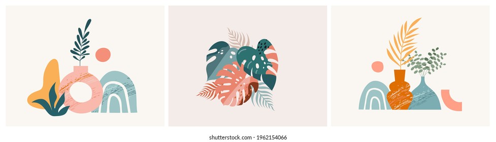 Bohemian Summer, modern summer illustrations and design of rainbow, flamingo, pineapple, ice cream and watermelon 