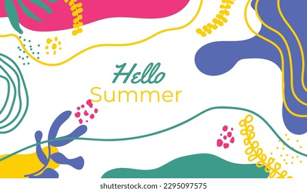 Bohemian Summer, modern summer sale background and banner design of rainbow, flamingo, pineapple, ice cream and watermelon
