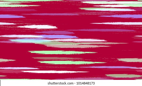 Bohemian Texture with Strokes and Stripes. Grungy Seamless Lines Pattern Design. Painted Watercolor Style Texture. Cloth, Linen, Textile Print Design Background.